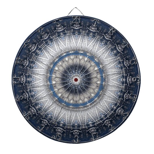 Blauw decoratief dartbord (Voorkant)