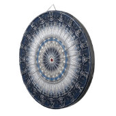 Blauw decoratief dartbord (Voorkant Rechts)