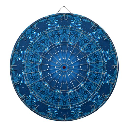 Blauw decoratief dartbord (Voorkant)