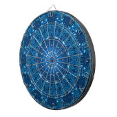 Blauw decoratief dartbord (Voorkant Rechts)