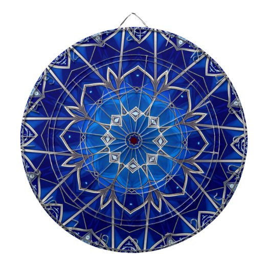 Blauw decoratief dartbord (Voorkant)