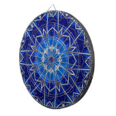 Blauw decoratief dartbord (Voorkant Rechts)
