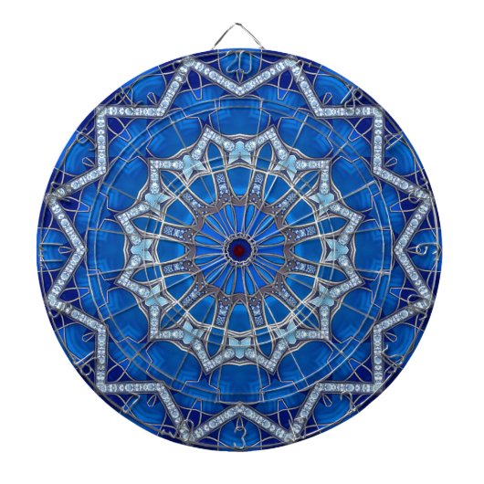 Blauw decoratief dartbord (Voorkant)