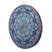 Blauw decoratief dartbord (Voorkant Rechts)