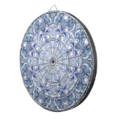 Blauw decoratief dartbord (Voorkant Rechts)