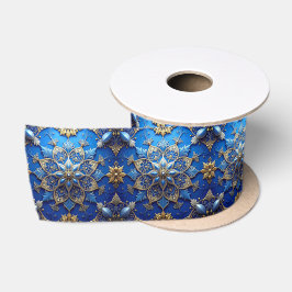 Blauw decoratief feest lint van satijn