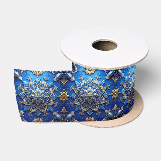 Blauw decoratief feest lint van satijn (Spoel)