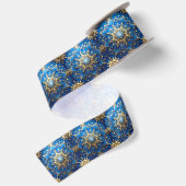 Blauw decoratief feest lint van satijn (Achterkant)