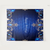 Blauw decoratief feestelijk achtergrondpaneel wandkleed (Voorkant (horizontaal))