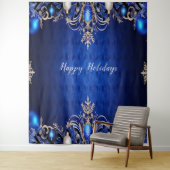 Blauw decoratief feestelijk achtergrondpaneel wandkleed (In situ)