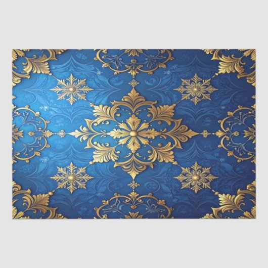 Blauw decoratief feestelijk tissuepapier (Voorkant)