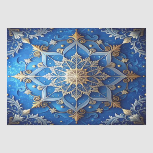 Blauw decoratief feestelijk tissuepapier (Voorkant)