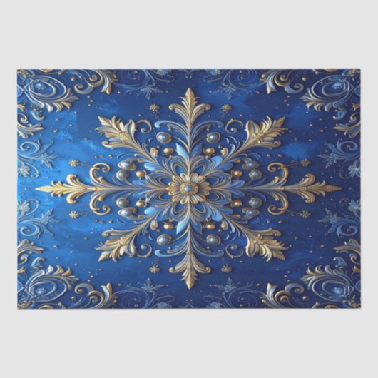 Blauw decoratief feestelijk tissuepapier (Voorkant)