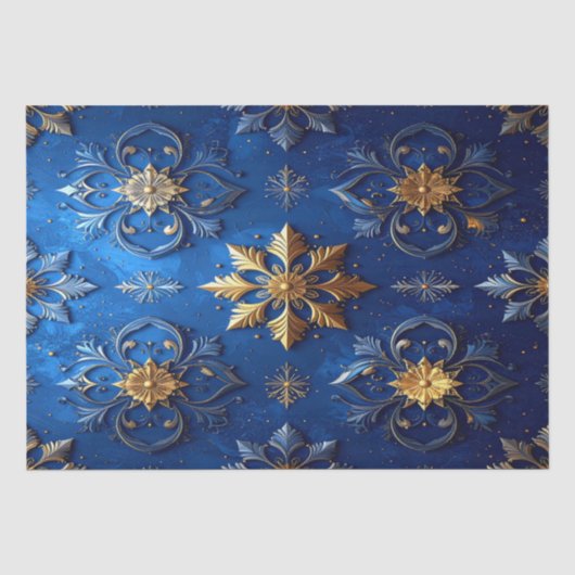Blauw decoratief feestelijk tissuepapier (Voorkant)