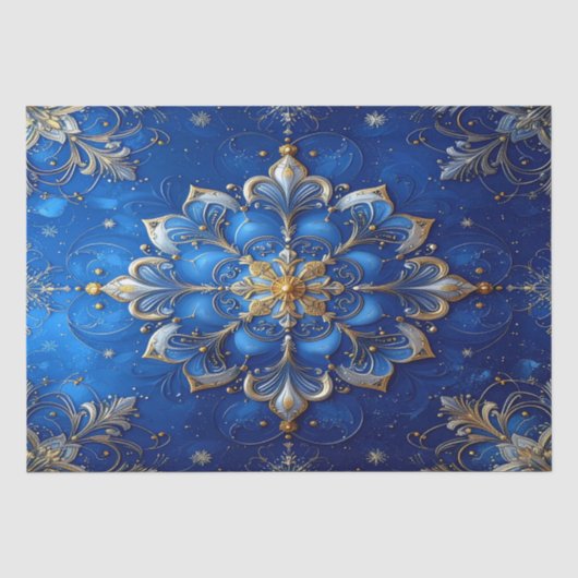 Blauw decoratief feestelijk tissuepapier (Voorkant)