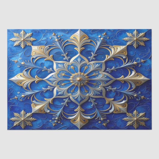 Blauw decoratief feestelijk tissuepapier (Voorkant)