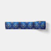 Blauw decoratief feestlint van satijn satijnen lint (Voorkant)