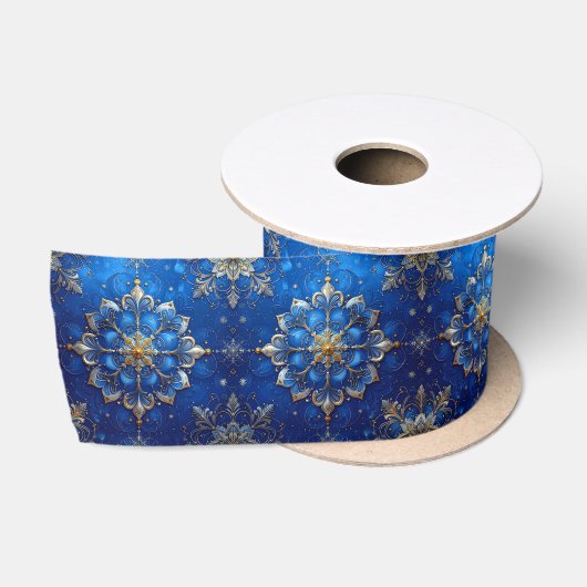 Blauw decoratief feestlint van satijn satijnen lint (Spoel)