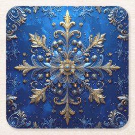 Blauw decoratief feestpapier coaster kartonnen onderzetters