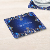 Blauw decoratief feestpapier onderzetter (Schuin)