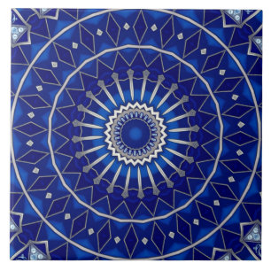Blauw decoratief keramisch tegel tegeltje