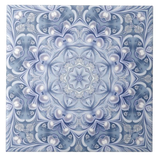 Blauw decoratief keramisch tegel tegeltje (Voorkant)