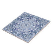 Blauw decoratief keramisch tegel tegeltje (Zijkant)