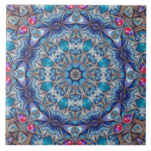 Blauw decoratief keramisch tegel tegeltje