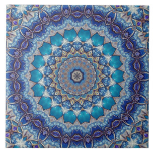 Blauw decoratief keramisch tegel tegeltje