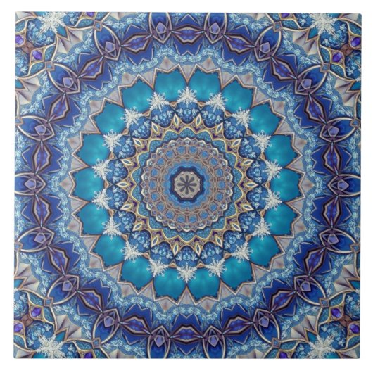 Blauw decoratief keramisch tegel tegeltje (Voorkant)