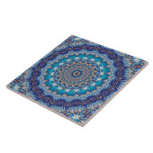 Blauw decoratief keramisch tegel tegeltje (Zijkant)