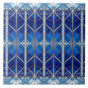 Blauw decoratief keramisch tegel tegeltje