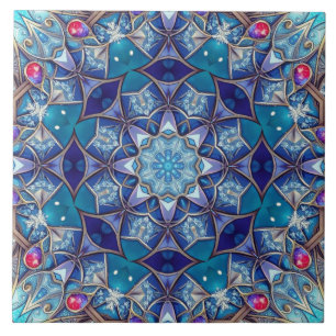 Blauw decoratief keramisch tegel tegeltje