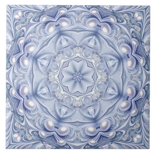 Blauw decoratief keramisch tegel tegeltje (Voorkant)