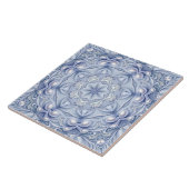 Blauw decoratief keramisch tegel tegeltje (Zijkant)