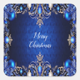 Blauw decoratief Kerst sticker
