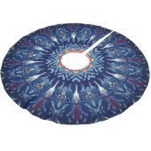 Blauw decoratief kerstboomkleed kerstboom rok (Gekanteld)