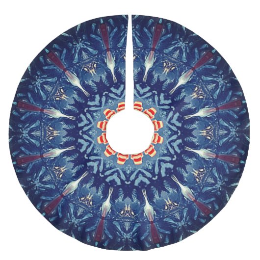 Blauw decoratief kerstboomkleed kerstboom rok (Voorkant)