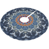 Blauw decoratief kerstboomkleed kerstboom rok (Gekanteld)