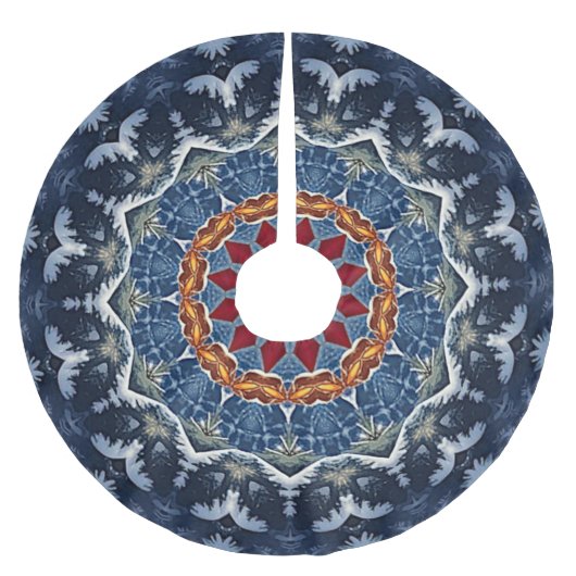 Blauw decoratief kerstboomkleed kerstboom rok (Voorkant)