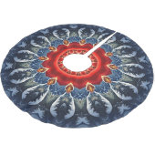 Blauw decoratief kerstboomkleed kerstboom rok (Gekanteld)