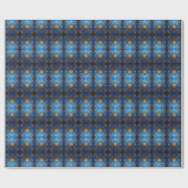 Blauw decoratief kerstcadeaupapier cadeaupapier (Vlak)