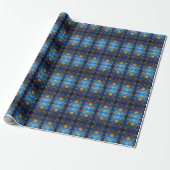 Blauw decoratief kerstcadeaupapier cadeaupapier (Uitgerold)