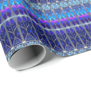 Blauw decoratief kerstcadeaupapier cadeaupapier