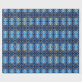 Blauw decoratief kerstcadeaupapier cadeaupapier (Vlak)