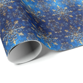 Blauw decoratief kerstcadeaupapier cadeaupapier