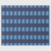 Blauw decoratief kerstcadeaupapier cadeaupapier (Vlak)