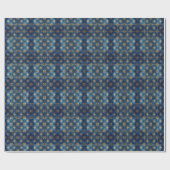 Blauw decoratief kerstcadeaupapier cadeaupapier (Vlak)