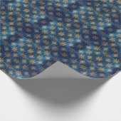 Blauw decoratief kerstcadeaupapier cadeaupapier (Hoek)