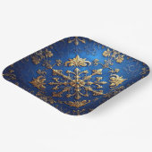 Blauw decoratief kerstfeest papieren bord (Gebogen)